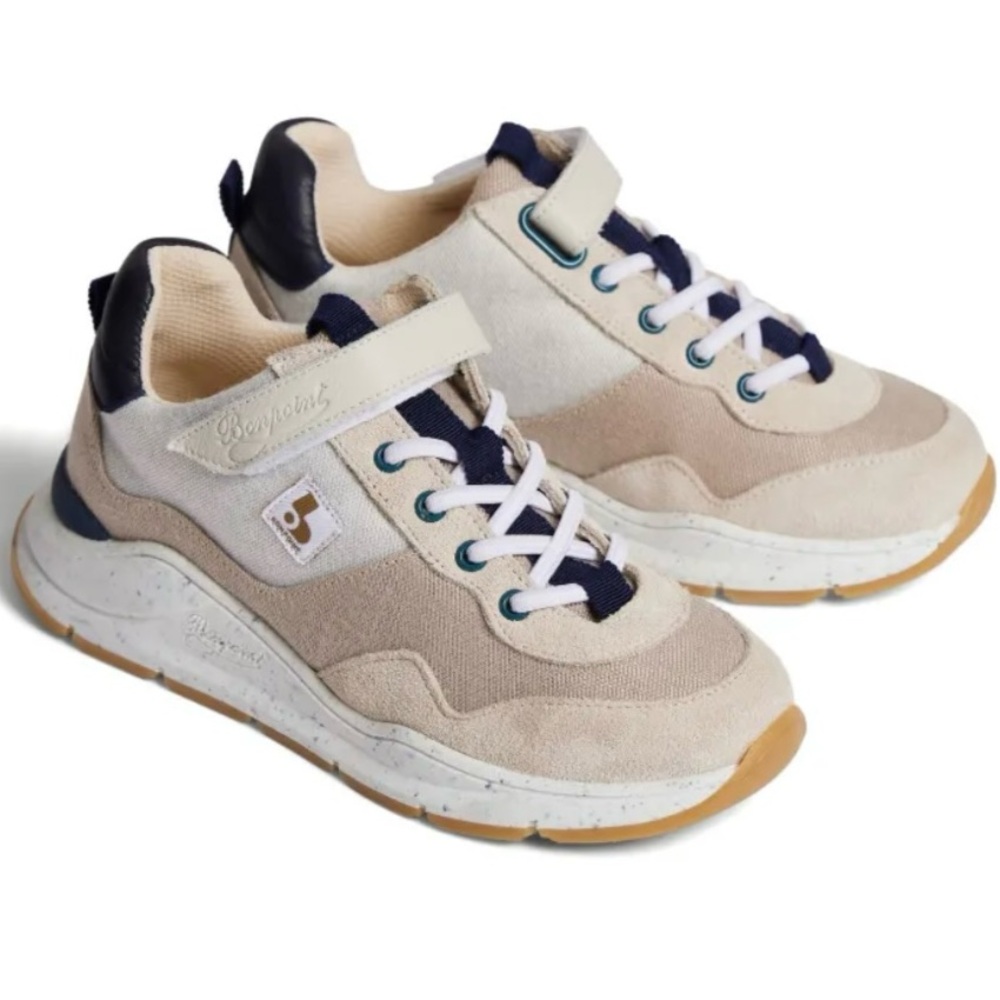 BONPOINT PANELLED SUEDE SNEAKERS - NEUTRALS
For kids size eur 31